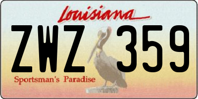 LA license plate ZWZ359