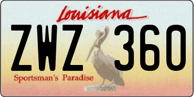 LA license plate ZWZ360