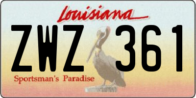 LA license plate ZWZ361