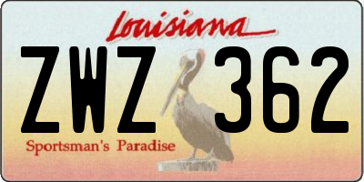 LA license plate ZWZ362