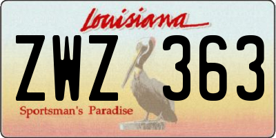 LA license plate ZWZ363