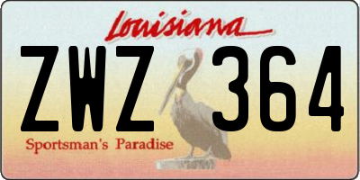 LA license plate ZWZ364