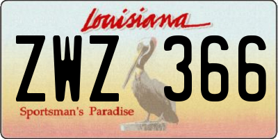 LA license plate ZWZ366