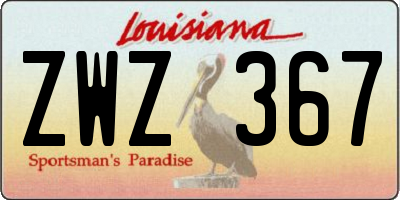 LA license plate ZWZ367