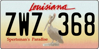 LA license plate ZWZ368