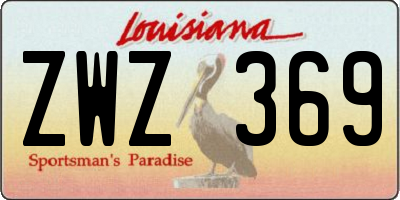 LA license plate ZWZ369