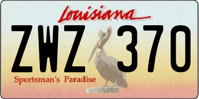 LA license plate ZWZ370