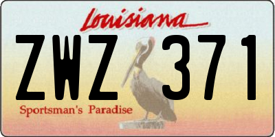 LA license plate ZWZ371