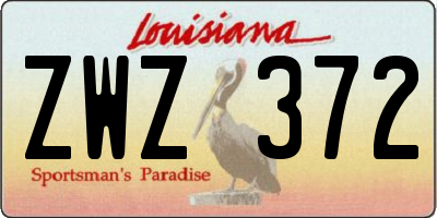 LA license plate ZWZ372