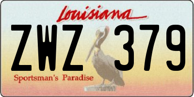 LA license plate ZWZ379