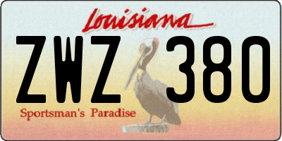 LA license plate ZWZ380