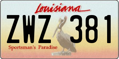 LA license plate ZWZ381