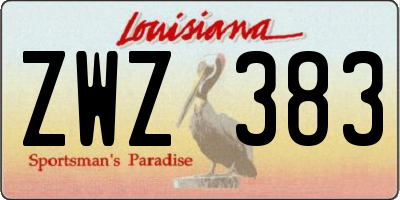 LA license plate ZWZ383