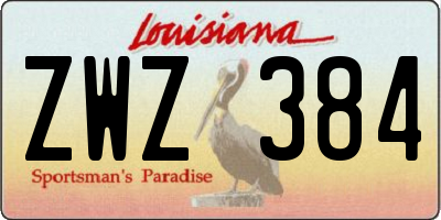 LA license plate ZWZ384