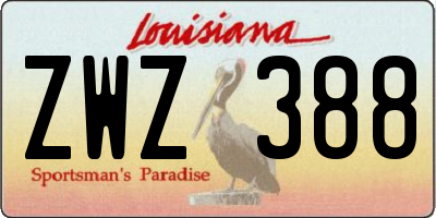 LA license plate ZWZ388