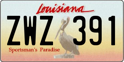 LA license plate ZWZ391