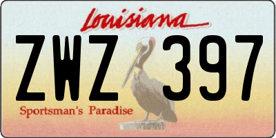 LA license plate ZWZ397