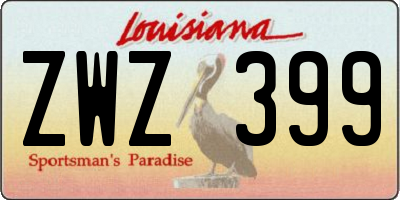 LA license plate ZWZ399