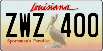 LA license plate ZWZ400