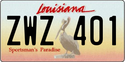 LA license plate ZWZ401