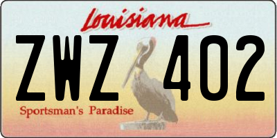 LA license plate ZWZ402