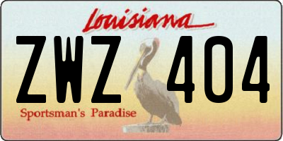 LA license plate ZWZ404