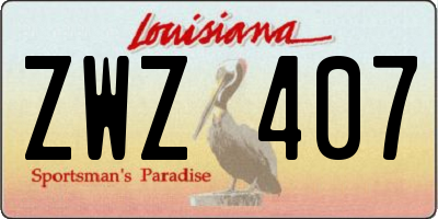 LA license plate ZWZ407