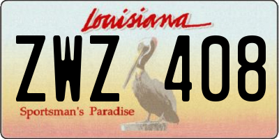 LA license plate ZWZ408