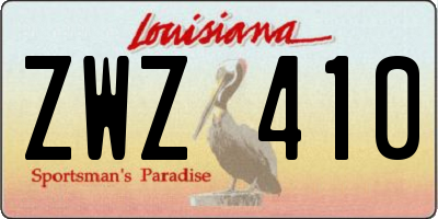 LA license plate ZWZ410