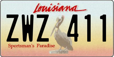 LA license plate ZWZ411