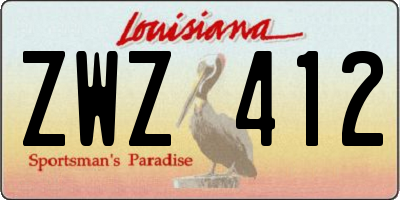 LA license plate ZWZ412