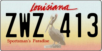 LA license plate ZWZ413