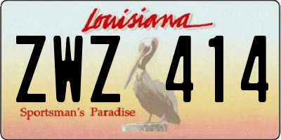 LA license plate ZWZ414