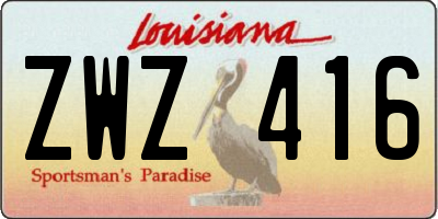 LA license plate ZWZ416