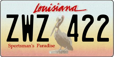 LA license plate ZWZ422