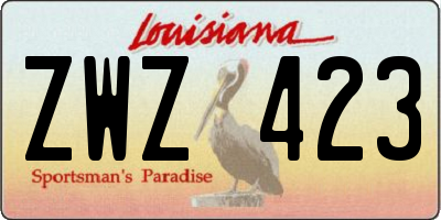 LA license plate ZWZ423