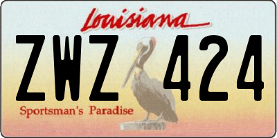 LA license plate ZWZ424