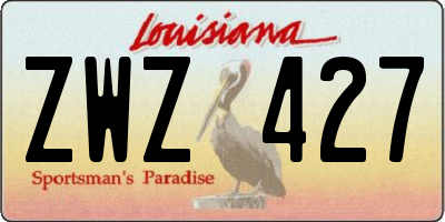 LA license plate ZWZ427