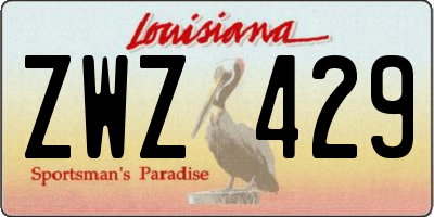 LA license plate ZWZ429