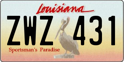 LA license plate ZWZ431