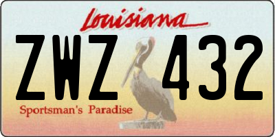 LA license plate ZWZ432