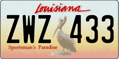 LA license plate ZWZ433