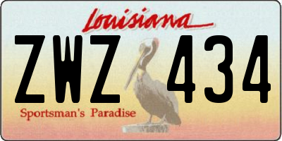 LA license plate ZWZ434