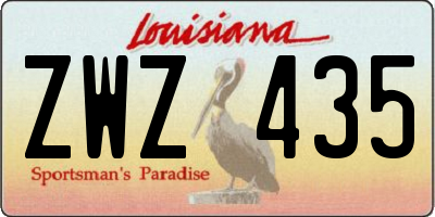 LA license plate ZWZ435