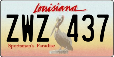 LA license plate ZWZ437