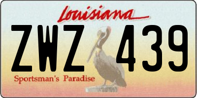 LA license plate ZWZ439