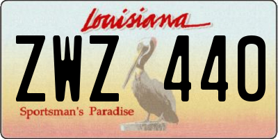 LA license plate ZWZ440