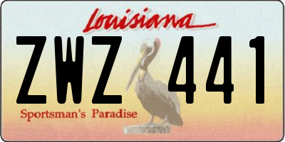 LA license plate ZWZ441