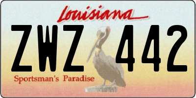 LA license plate ZWZ442