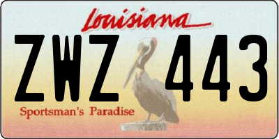 LA license plate ZWZ443